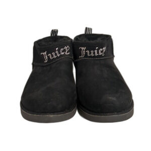 Juicy Couture Kerri Black Faux Fur Pull-On Ankle Boots Women's Size 6